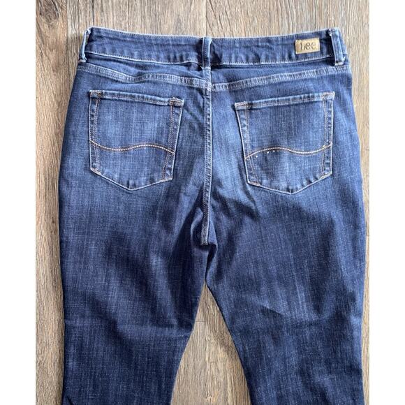 Lee Regular Fit Size 14 M Womens Denim Jeans Straight Leg Blue Mid Rise EUC - Picture 8 of 8